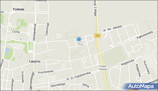 Leszno, Osiedle Ogrody, mapa Leszno