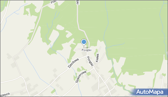 Łodygowice powiat żywiecki, Osiedle na Porąbkach, mapa Łodygowice powiat żywiecki