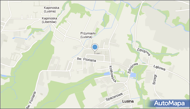 Lusina gmina Mogilany, Osiedle Dębowe, mapa Lusina gmina Mogilany