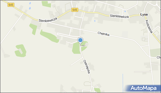 Łyse powiat ostrołęcki, Ostrołęcka, mapa Łyse powiat ostrołęcki