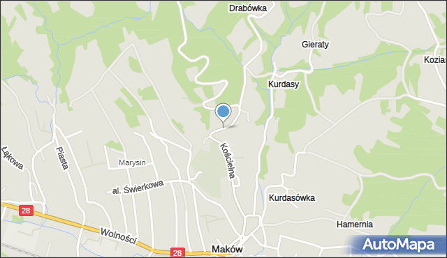 Maków Podhalański, Osiedle na Stoku, mapa Maków Podhalański