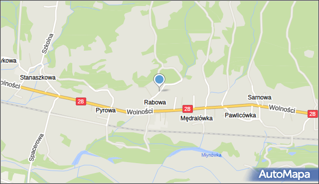 Maków Podhalański, Osiedle Rabowa, mapa Maków Podhalański