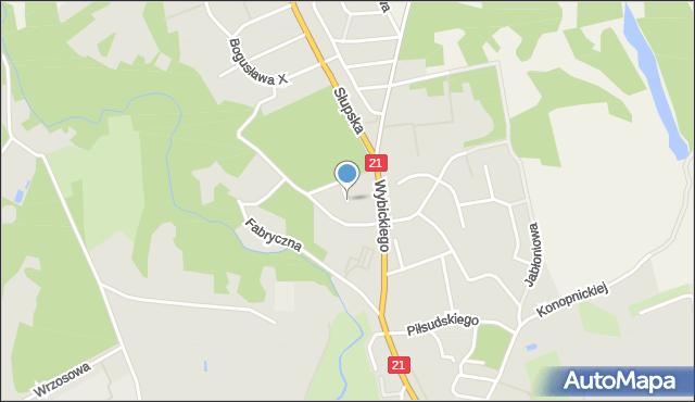 Miastko powiat bytowski, Osiedle Ceglane, mapa Miastko powiat bytowski
