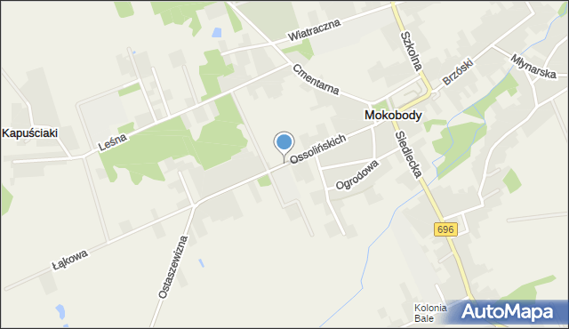 Mokobody, Ossolińskich, mapa Mokobody