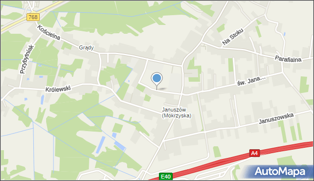 Mokrzyska, Osiedle Szkolne, mapa Mokrzyska