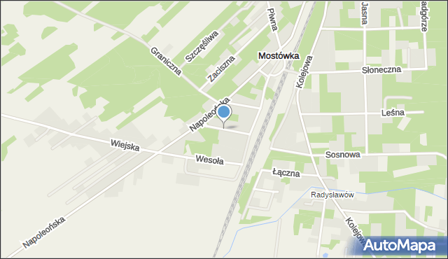 Mostówka gmina Zabrodzie, Osiedlowa, mapa Mostówka gmina Zabrodzie