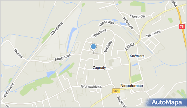Niepołomice, Osiedle Robotnicze, mapa Niepołomice