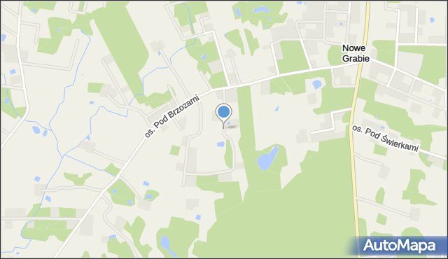 Nowe Grabie gmina Gąbin, Osiedle Pod Brzozami, mapa Nowe Grabie gmina Gąbin
