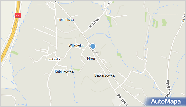 Nowy Targ, Osiedle Niwa, mapa Nowego Targu