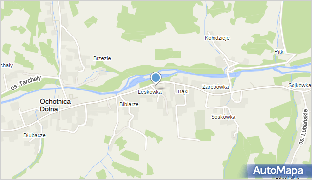 Ochotnica Dolna, Osiedle Leskówka, mapa Ochotnica Dolna