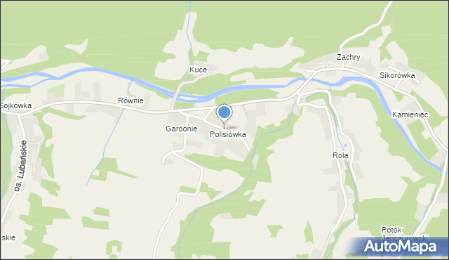 Ochotnica Dolna, Osiedle Polisiówka, mapa Ochotnica Dolna