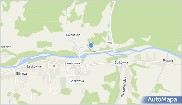 Ochotnica Dolna, Osiedle Zarębówka, mapa Ochotnica Dolna