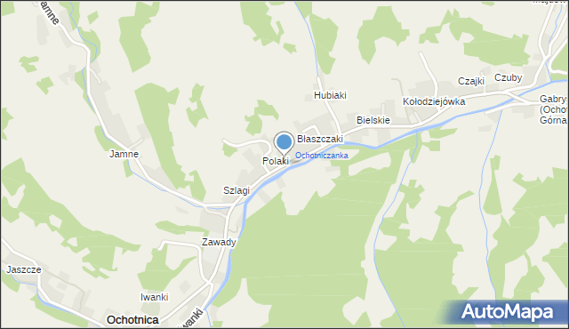 Ochotnica Górna, Osiedle Polaki, mapa Ochotnica Górna