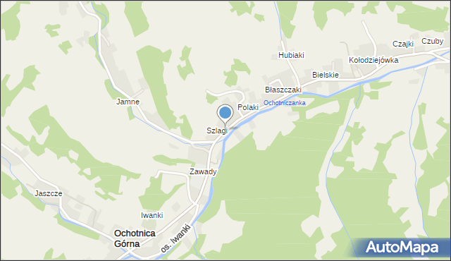 Ochotnica Górna, Osiedle Szlagi, mapa Ochotnica Górna