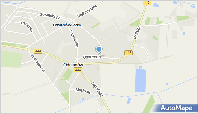 Odolanów powiat ostrowski, Ostrowska, mapa Odolanów powiat ostrowski