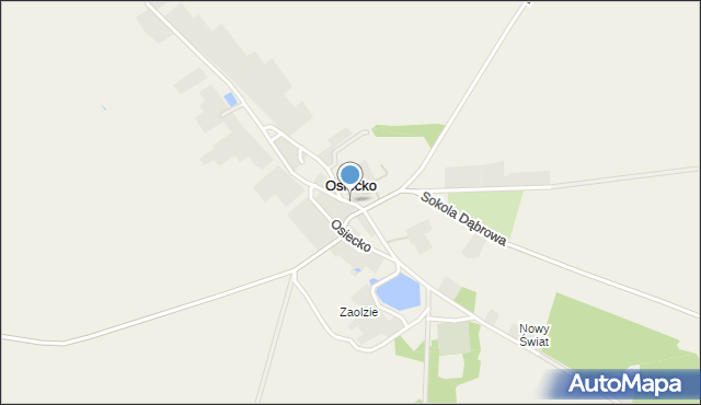 Osiecko gmina Bledzew, Osiecko, mapa Osiecko gmina Bledzew