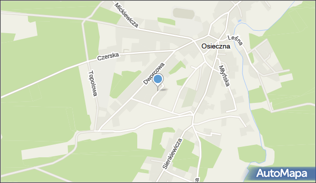 Osieczna powiat starogardzki, Osiedle Czaplińskiego Franciszka, ks., mapa Osieczna powiat starogardzki