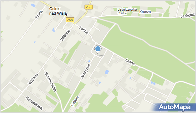 Osiek nad Wisłą, Osiedlowa, mapa Osiek nad Wisłą