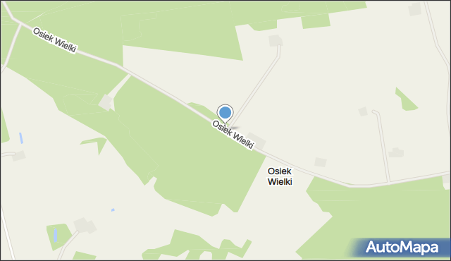 Osiek Wielki gmina Rojewo, Osiek Wielki, mapa Osiek Wielki gmina Rojewo