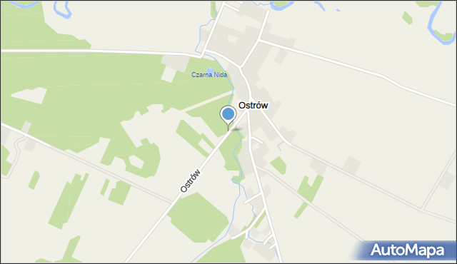 Ostrów gmina Chęciny, Ostrów, mapa Ostrów gmina Chęciny