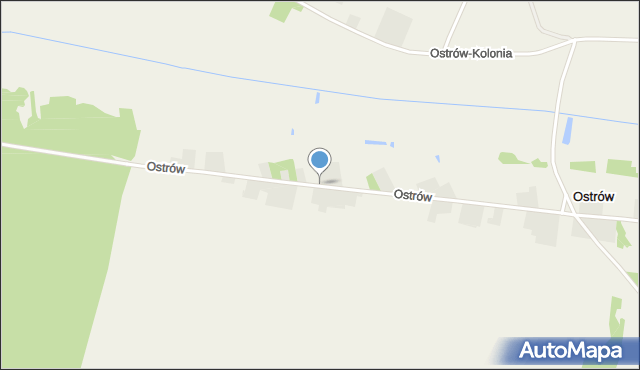Ostrów gmina Wojsławice, Ostrów, mapa Ostrów gmina Wojsławice