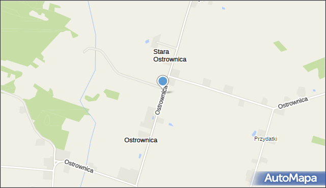 Ostrownica gmina Kazanów, Ostrownica, mapa Ostrownica gmina Kazanów