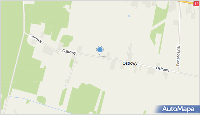 Ostrowy gmina Zwoleń, Ostrowy, mapa Ostrowy gmina Zwoleń