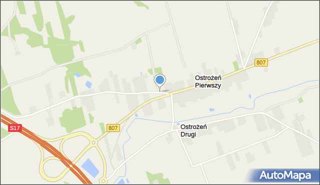 Ostrożeń Pierwszy, Ostrożeń Pierwszy, mapa Ostrożeń Pierwszy
