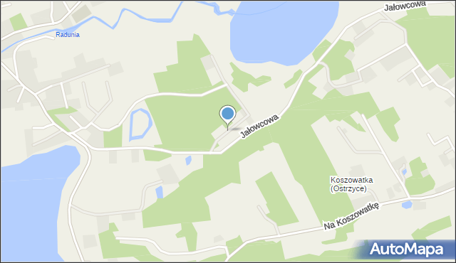 Ostrzyce gmina Somonino, Osiedle na Łąkach, mapa Ostrzyce gmina Somonino
