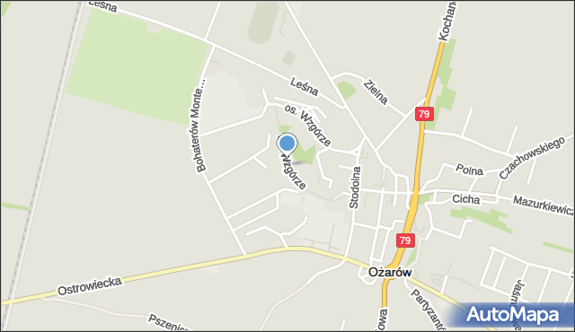 Ożarów powiat opatowski, Osiedle Wzgórze, mapa Ożarów powiat opatowski