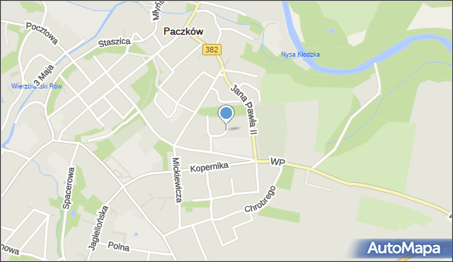 Paczków powiat nyski, Osiedle Chopina Fryderyka, mapa Paczków powiat nyski