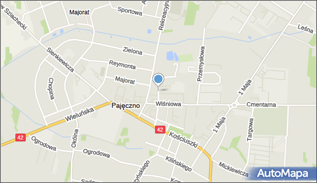 Pajęczno, Osiedlowa, mapa Pajęczno