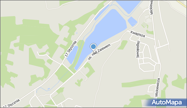 Pilica powiat zawierciański, Osiedle nad Zalewem, mapa Pilica powiat zawierciański