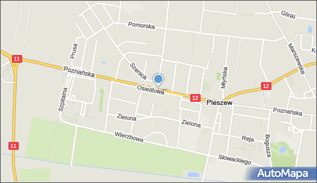 Pleszew, Osiedlowa, mapa Pleszew