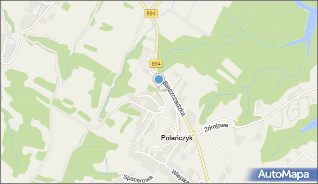 Polańczyk, Osiedle na Górce, mapa Polańczyk