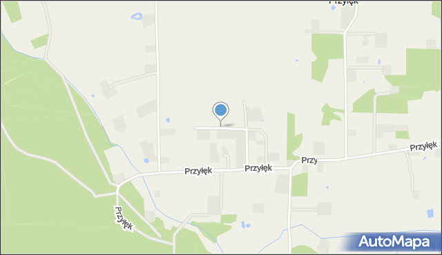 Przyłęk gmina Nowy Tomyśl, Osiedle św. Huberta, mapa Przyłęk gmina Nowy Tomyśl