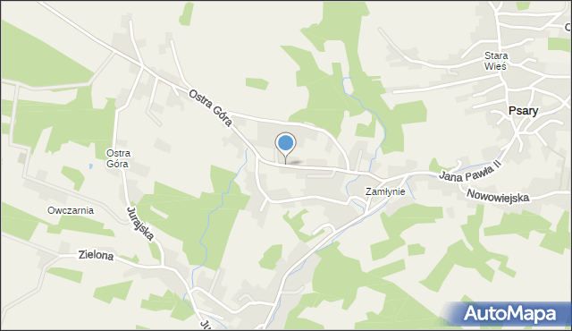 Psary gmina Trzebinia, Ostra Góra, mapa Psary gmina Trzebinia