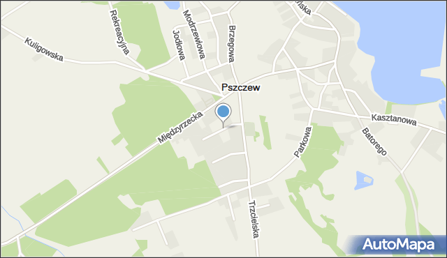 Pszczew, Osiedle Powstańców Wielkopolskich, mapa Pszczew