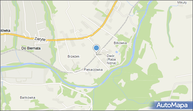 Raba Niżna, Osiedle Piekarzówka, mapa Raba Niżna