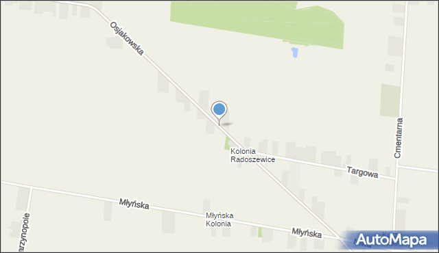 Radoszewice gmina Siemkowice, Osjakowska, mapa Radoszewice gmina Siemkowice