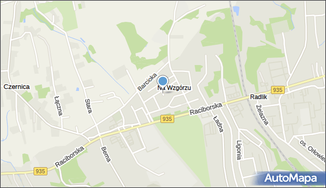 Rydułtowy, Osiedle na Wzgórzu, mapa Rydułtowy