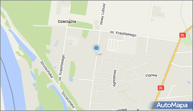Słubice, Osiedle Krasińskiego, mapa Słubice