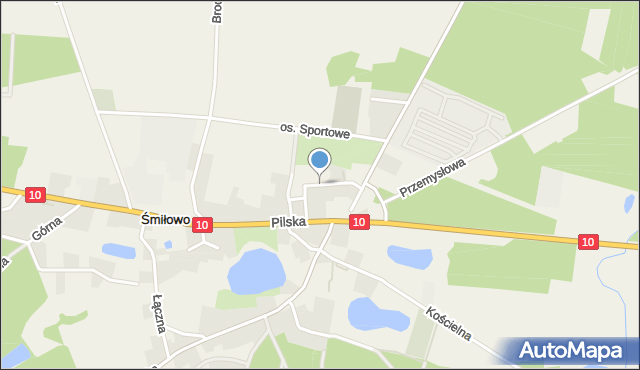Śmiłowo gmina Kaczory, Osiedle Słoneczne, mapa Śmiłowo gmina Kaczory