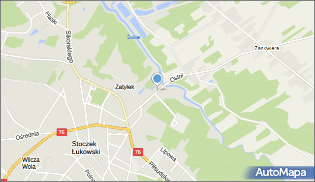Stoczek Łukowski, Ostoi, mapa Stoczek Łukowski