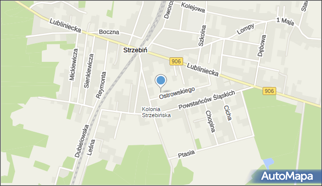 Strzebiń, Ostrowskiego Kazimierza, mapa Strzebiń