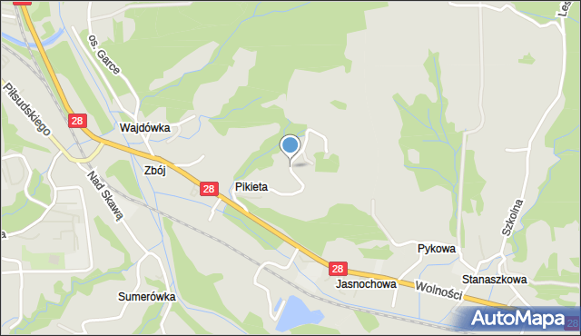 Sucha Beskidzka, Osiedle Pikieta, mapa Sucha Beskidzka