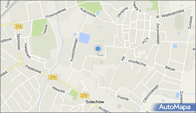 Sulechów powiat zielonogórski, Osiedle Konstytucji 3 Maja, mapa Sulechów powiat zielonogórski
