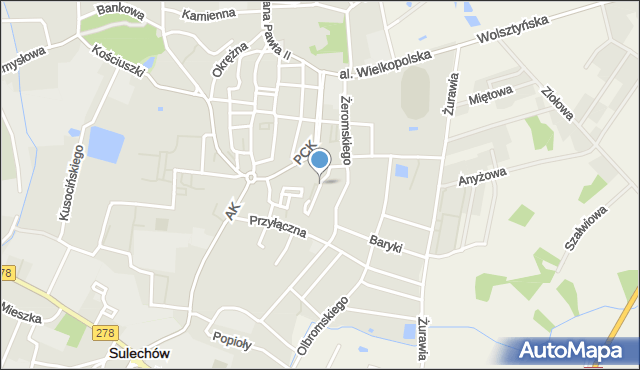 Sulechów powiat zielonogórski, Osiedle Promień, mapa Sulechów powiat zielonogórski