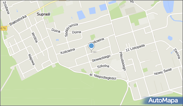 Supraśl, Osiedle Robotnicze, mapa Supraśl