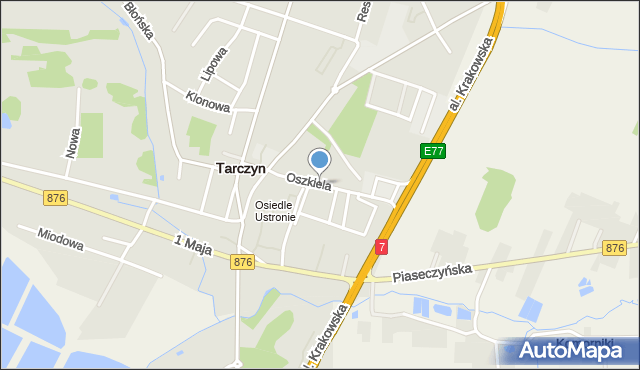 Tarczyn powiat piaseczyński, Oszkiela Czesława, ks., mapa Tarczyn powiat piaseczyński